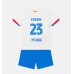 Barcelona Jules Kounde #23 Bortedraktsett Barn 2023-24 Korte ermer (+ Korte bukser)